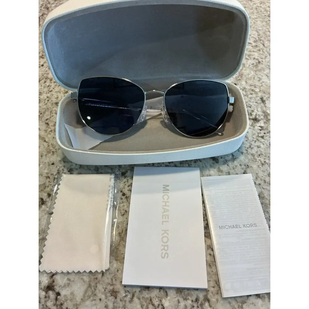Michael Kors Sunglasses MK1162 LANIKAI Cat Eye Metal Silver Frame New - Picture 2 of 5